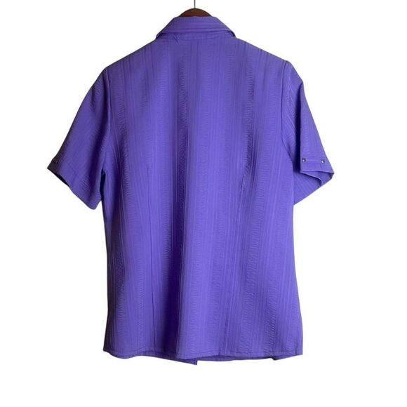 Alia purple vintage short‎ sleeve button down shirt - Picture 5 of 7